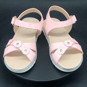 REYA ROSETTE Pink Daisy Crown Sandals Shoes Girls EU 25 US 8.5 Brand New!!!